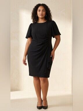 129. DKNY Scuba Crepe Sheath Dress Plus Size